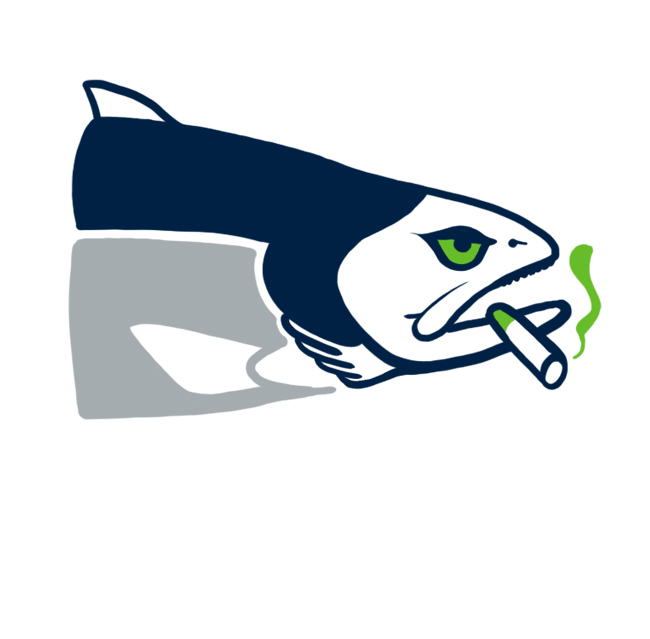 Seattle Seahawks Smoked Salmon Logo DIY iron on transfer (heat transfer)